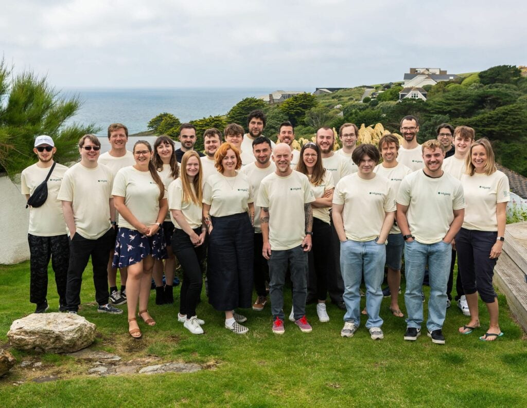 The Hiyield team at its away day in Mawgan Porth