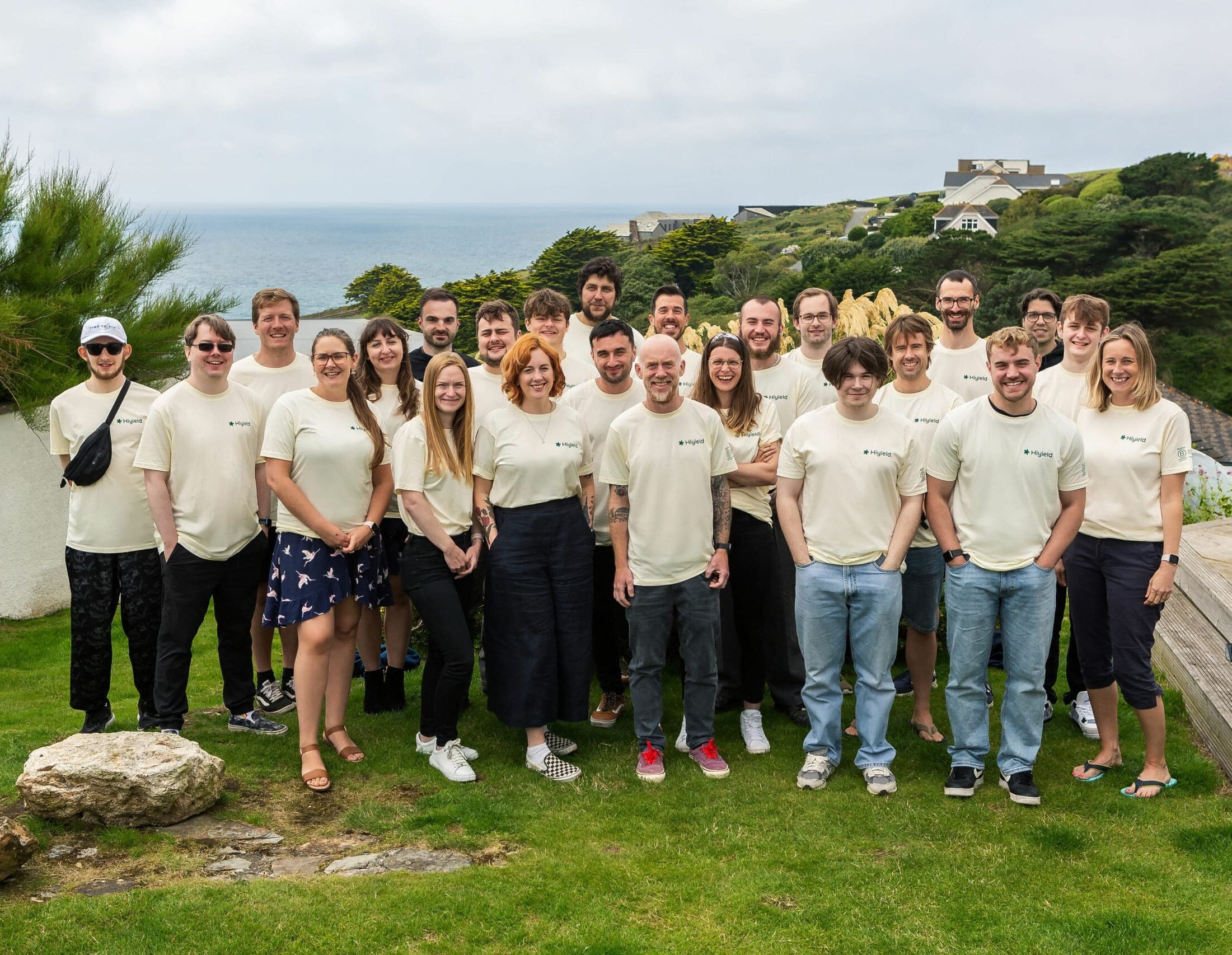 The Hiyield team at its away day in Mawgan Porth